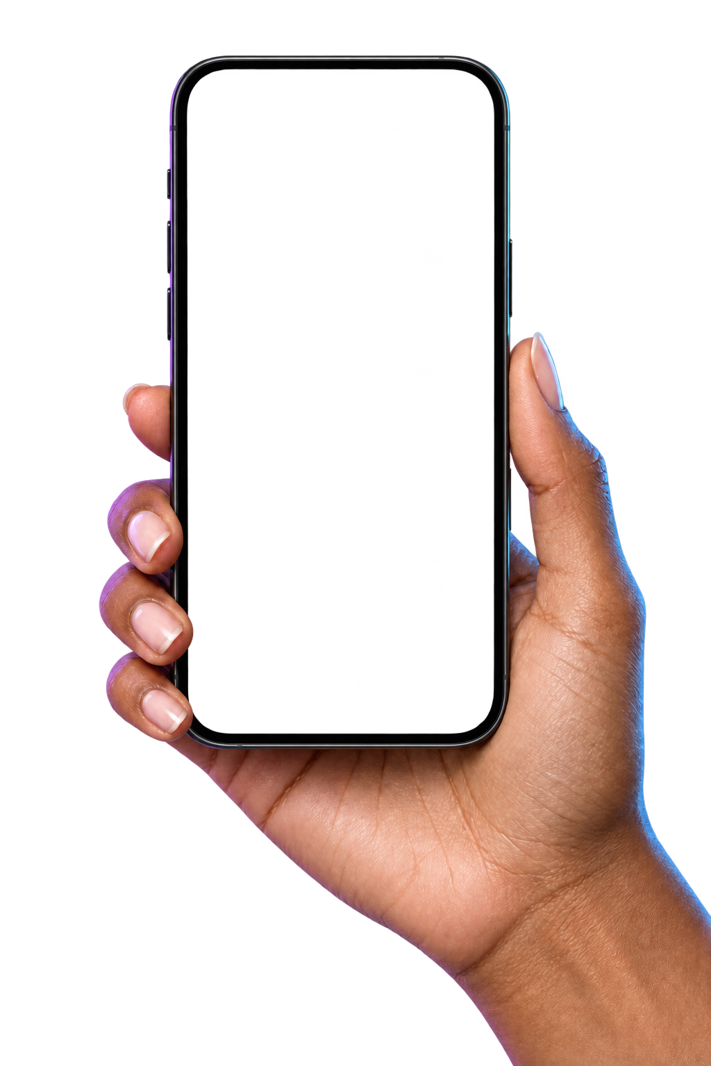 A hand holding a current-generation iPhone with Kesa open